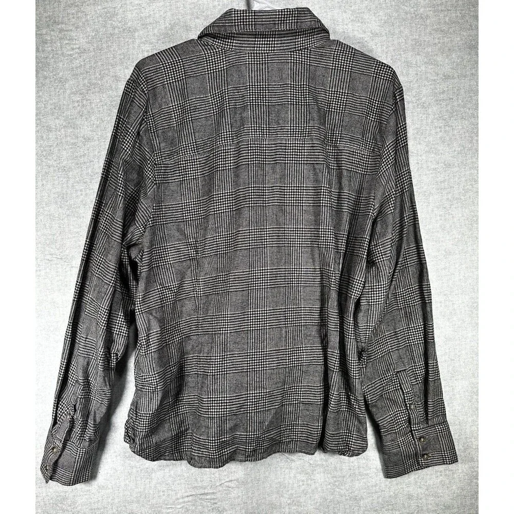 Banana Republic Men's Plaid Flannel Button Down Shirt Cotton Gray Size XXL